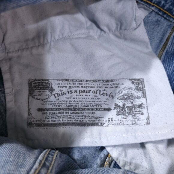 Levis 501 Light Wash Jeans 38x30 VTG 90s Retro Button Fly Distressed Grunge Work - Picture 13 of 16